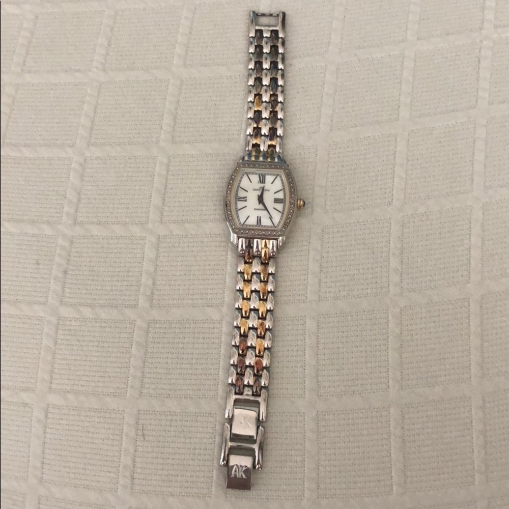 Anne Klein Two-Tone Silver and Gold Link Bracelet Watch